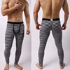 Men's Thermal Underwear Bottoms Sexy Long Johns Warm Cotton Underwear Bulge Penis Pouch Low Rise Men Leggings Man Striped Lounge 5