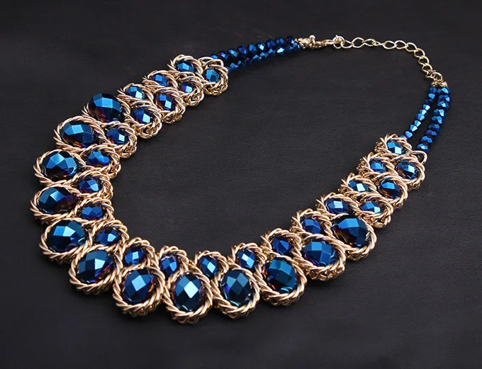 Doppellagige Halsketten für Frauen Bunte Gläserstein-Handgemachte Choker-Halskette Bijoux Collier Femme Festival-Schmuck Geschenke – Detail 4