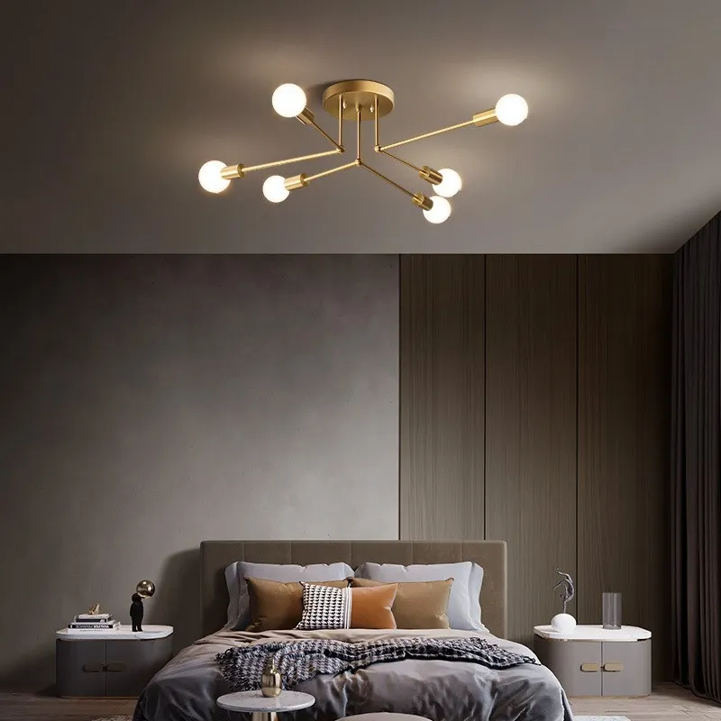 

8/6/4 Heads Modern Ceiling Chandelier Hanging Lamps Light Fixture For Sitting Dining Living Rooms Bedroom Iron Home Decor Lndoor