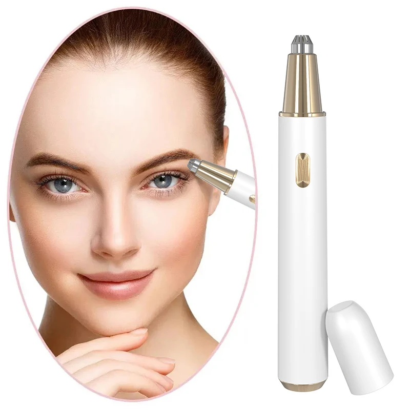 Facial Epilator Electric Eyebrow Trimmer 2 in 1 Painless USB Beauty Grooming Kit for Women Men Travel