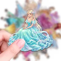 50 Pcs Dreamy Princess Dress Clear PET Stickers Waterproof Decorate Phone Album Scrapbook File Folder Helmet Guitar Cup Decals 3