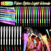 24/48/96PCS LED Fiber Optic Wands For Wedding 3 Modes Flashing Glow Sticks for Kids Light Up Wand Dark Party Favors Birthday