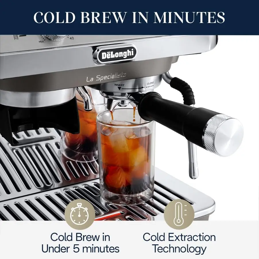 Arte Evo Espresso Machine with Cold Brew, Manual Milk Frother, Barista Kit for Latte, Cappuccino, Built-in Grinder, EC9255M 5