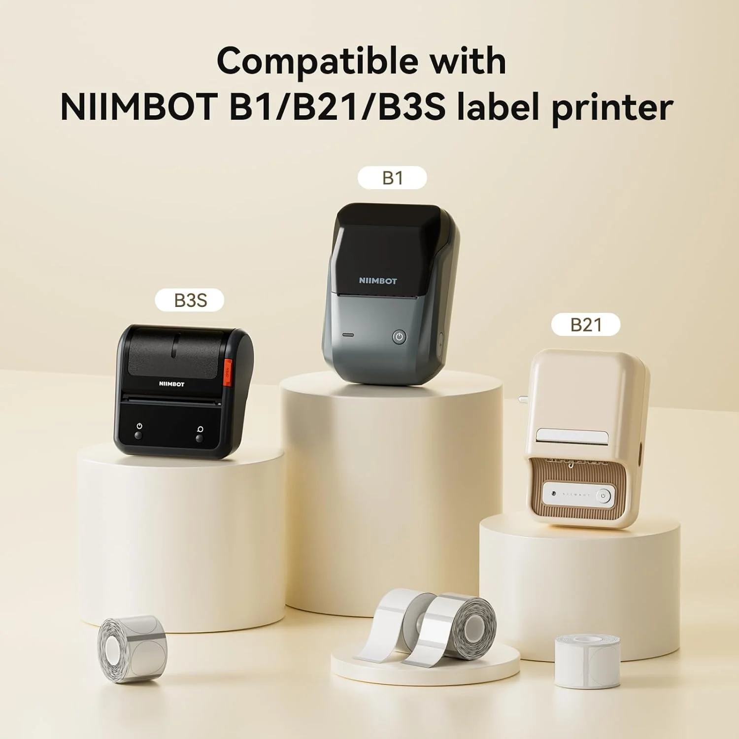NIIMBOT B21/B1/B3s Transparent Label Printing Paper Name Sticker Waterproof Circle/Square Thermal Label Printer Self-adhesive
