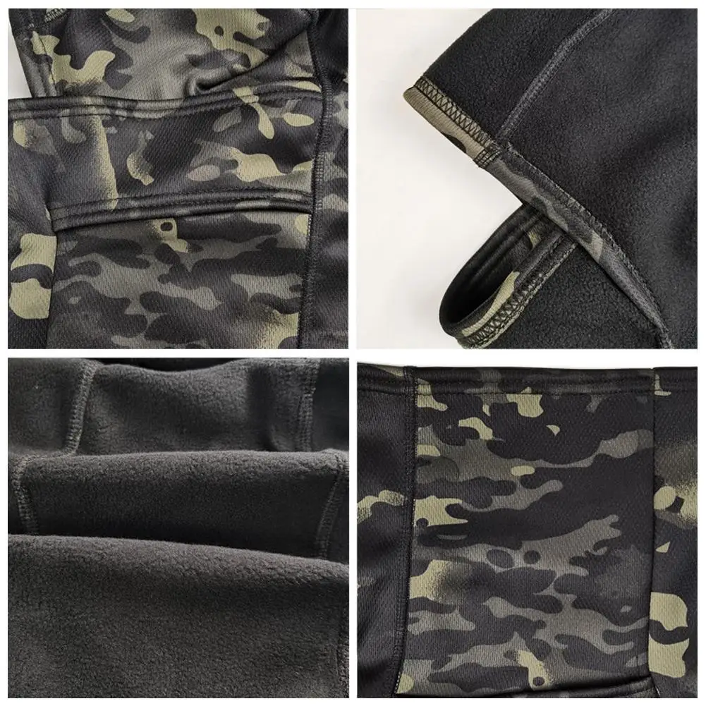 Winter Fleece Warm Camouflage Balaclava Outdoor Cold-proof Ski Cycling Full Face Mask Motorcycle Mask Helmet Lining, full face mask