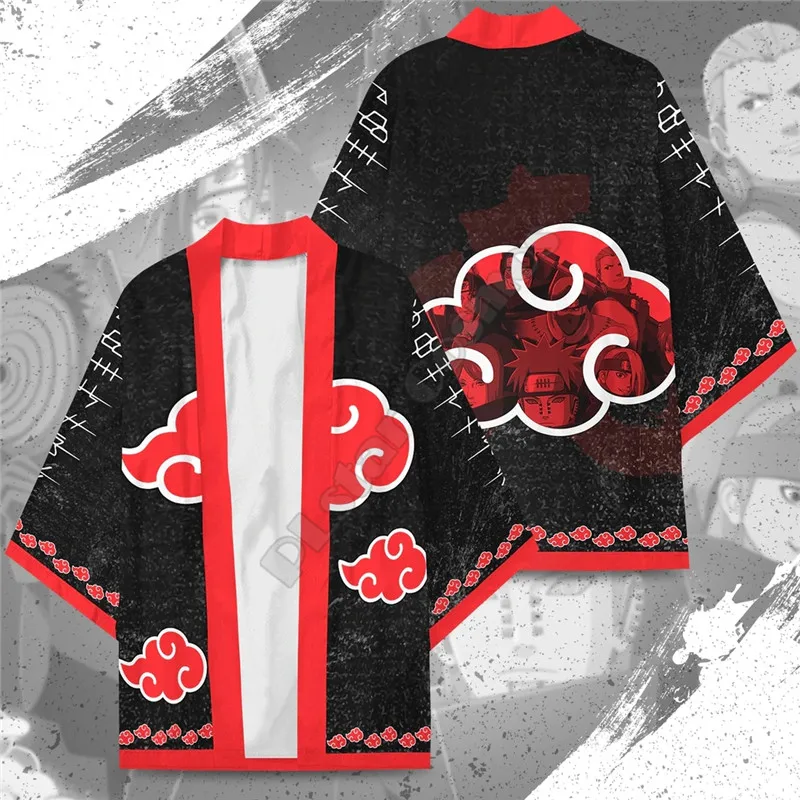 Estate Akatsuki Warriors Kimono Stampa 3D Donna Per Uomo Kimono Cardigan Cosplay Kawaii Soft Japan Clothes Camicia Kimono Unisex