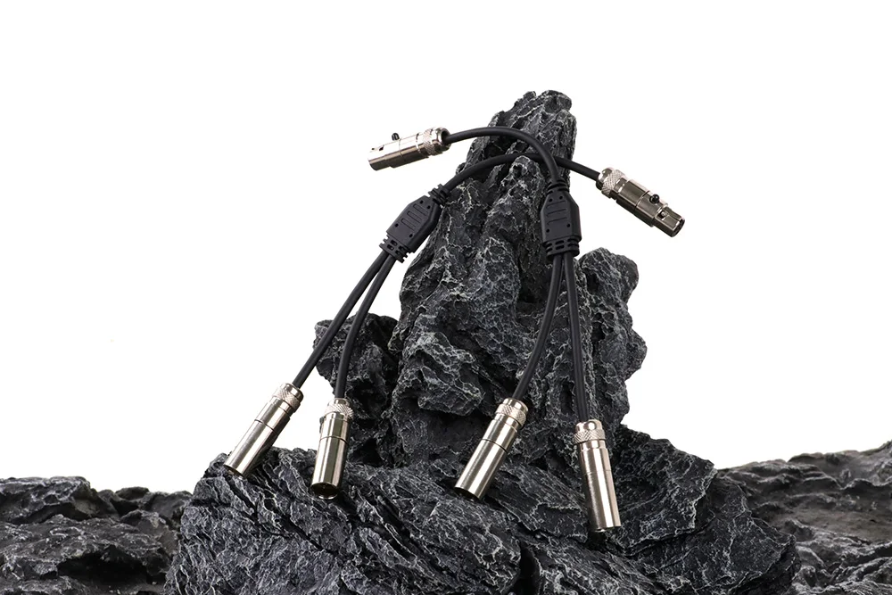 Mini 3/4/5pin xlr Buchse zu Dual 3/4/5pin xlr Stecker y Splitter geschirmtes Kabel Audio Verlängerung kabel Adapter für Mikrofon kamera – Detail 4