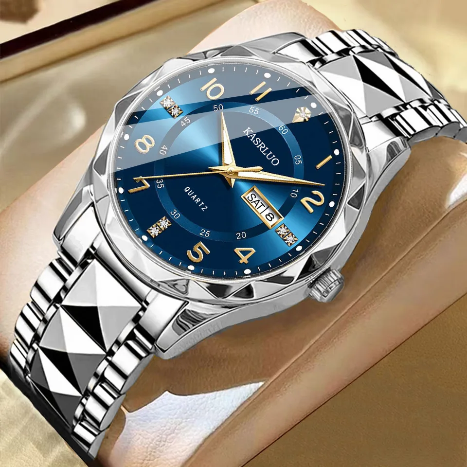 Men's Watch Double Calendar Waterproof Night Light Business Machinery Quartz Watch Men's Watch