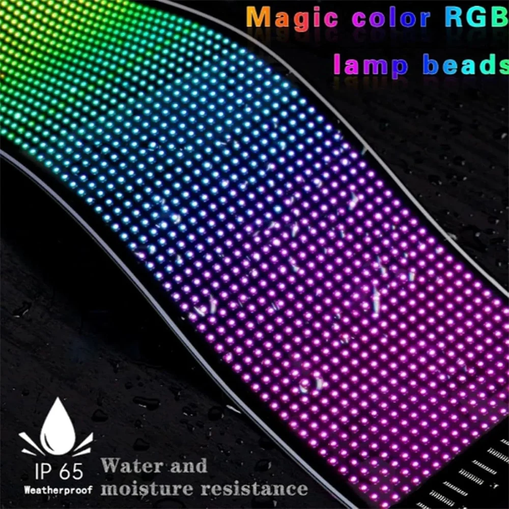 Devil&lsquo;s Eye LED Screen Light USB Plug-in DIY App Control RGB LED Car Matrix Panel Flexible Display for Car Windshield 1-2PCS