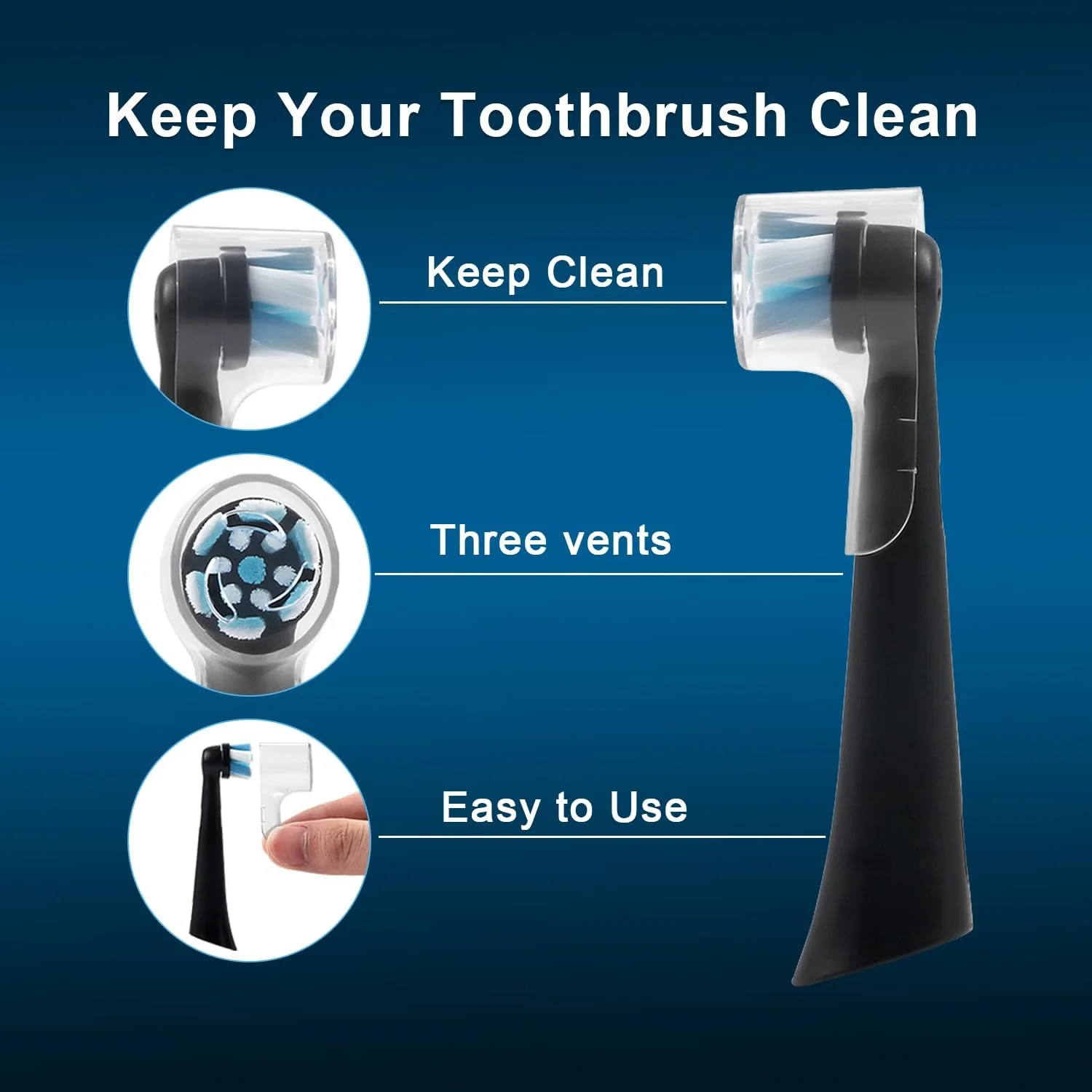 Pack of 6 Dustproof Toothbrush Head Covers