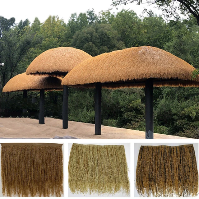 Palm Thatch Simulation thatch Artificial Fake Straw Simulation Thatched  Straw Roof Plastic Tile Artificial Straw Pavilion Decoration Fake Thatched