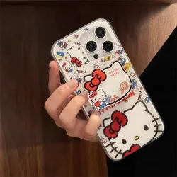 Transparent Phone Case with Removable Kitty Grip Holder for Realme 14 ProPlus 5G (Transparent)
