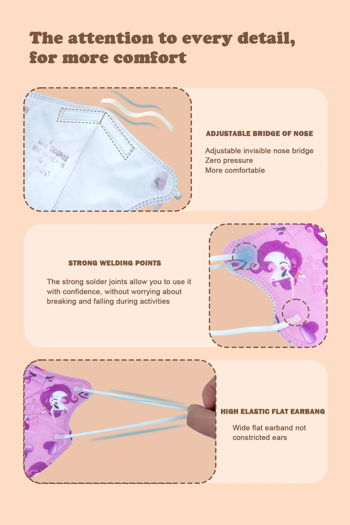 Face Mask Zooboo ffp2 children Kids KN95 Mask Fit 4-12 Years Mascarillas 3D Printed Cartoon kn95 Dust Mask ffp2mask