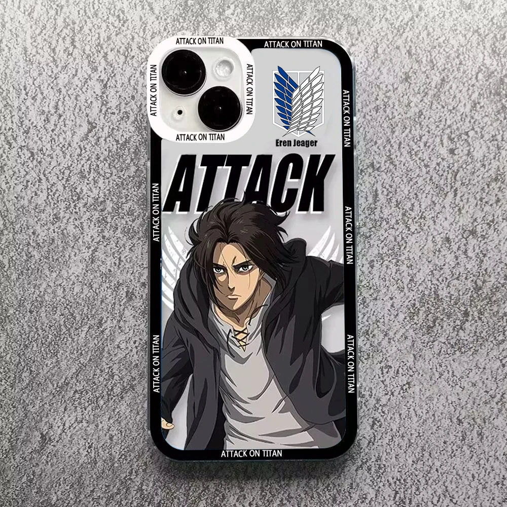 Coque Renforcée En Verre Trempé Pour Iphone 15 Pro Plus (6.7) Manga Attaque  Titans Levi