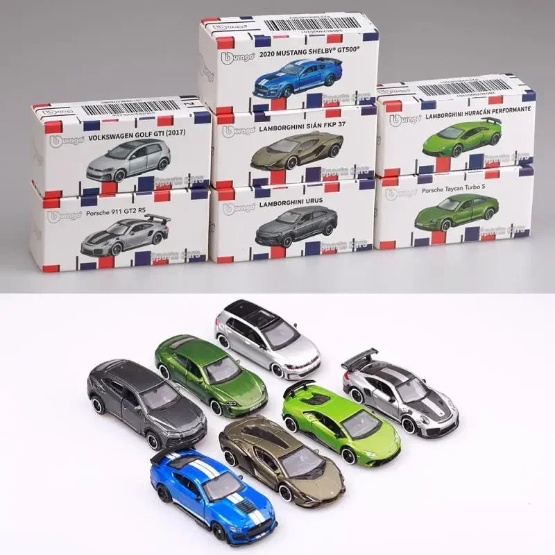 Bburago 1:64 Porsche 911 Gt lamborghini Ferrari 1959 Cadillac Miniature Alloy Diecast Vehicle Cars Model Collection Toy Gifts 5