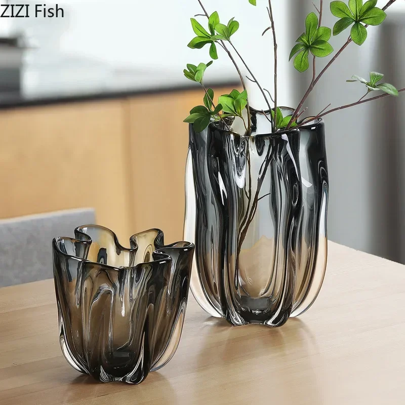 Flower Bud Shape Glass Vase Transparent Hydroponics Flower Pots Desk Decoration Floral Arrangement Vases Room Aesthetic Decor 2