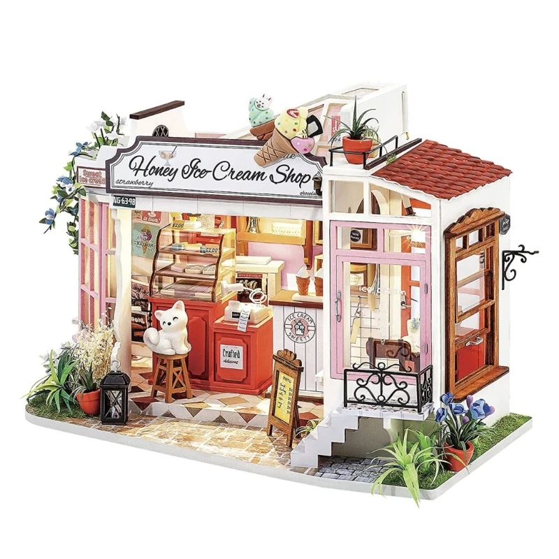 Diy Mini Dollhouse Set for Adults to Build Tiny House Model Gift for Home Decors 4