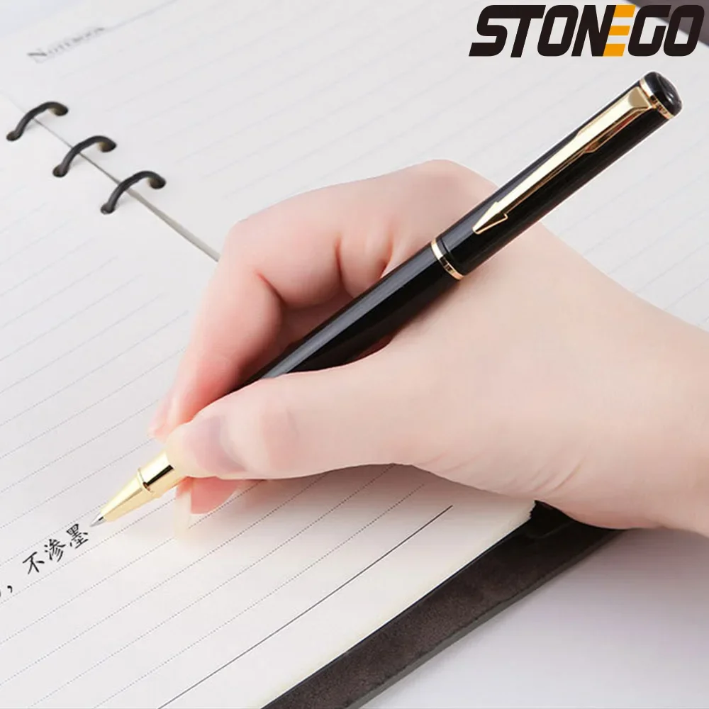 Klassischer Metall-Signatur-Tintenroller, einziehbar, feine Spitze, 0,5 mm, luxuriöses Büro-Schreibzubehör, Stifte mit glatter Tinte – Detail 20