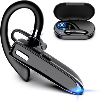 Bluetooth Headset Wireless Hands-Free Phone with Mic Hands-Free Earphones with 8 Hours Talk Time for Trucker Sports Riding 1