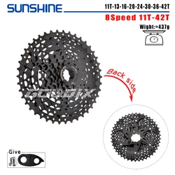SUNSHINE MTB Multi - Speed Black K7 Cassette Sprocket (8Speed 11 - 42T Black)
