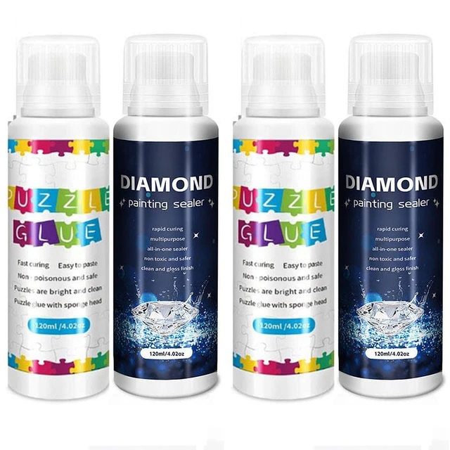 Diamond Painting Sealer 120ML with Sponge Head 5D Diamond Painting Glue and  Jig