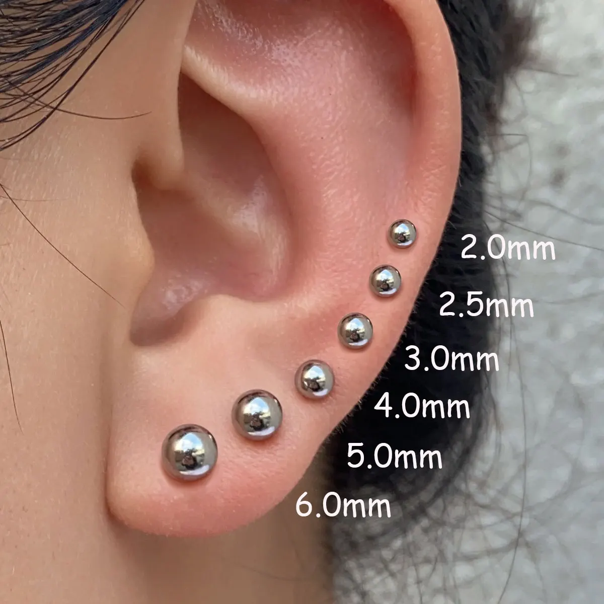 1Pair Women Men Stainless Steel Stud Earring Small Ball Screws Small Earrings Ear Bone Nail Lip Piercing Body Jewelry Accessory