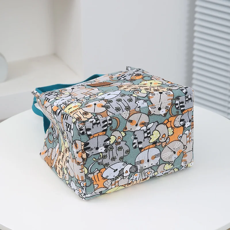 Insulated Lunch Bag Cartoon Print Large Capacity Thermal Cooler Picnic