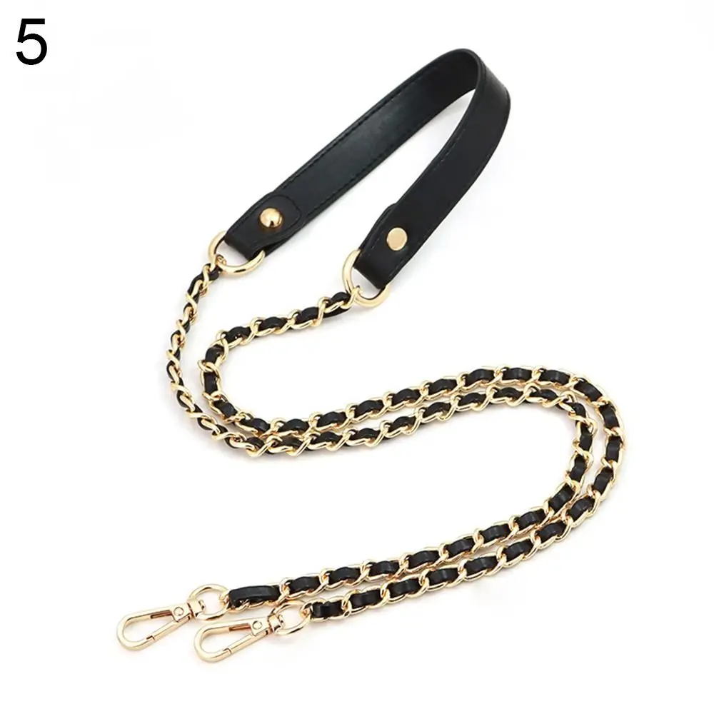 PU Leather Detachable Bag Chain Strap - Steel Chain Handle