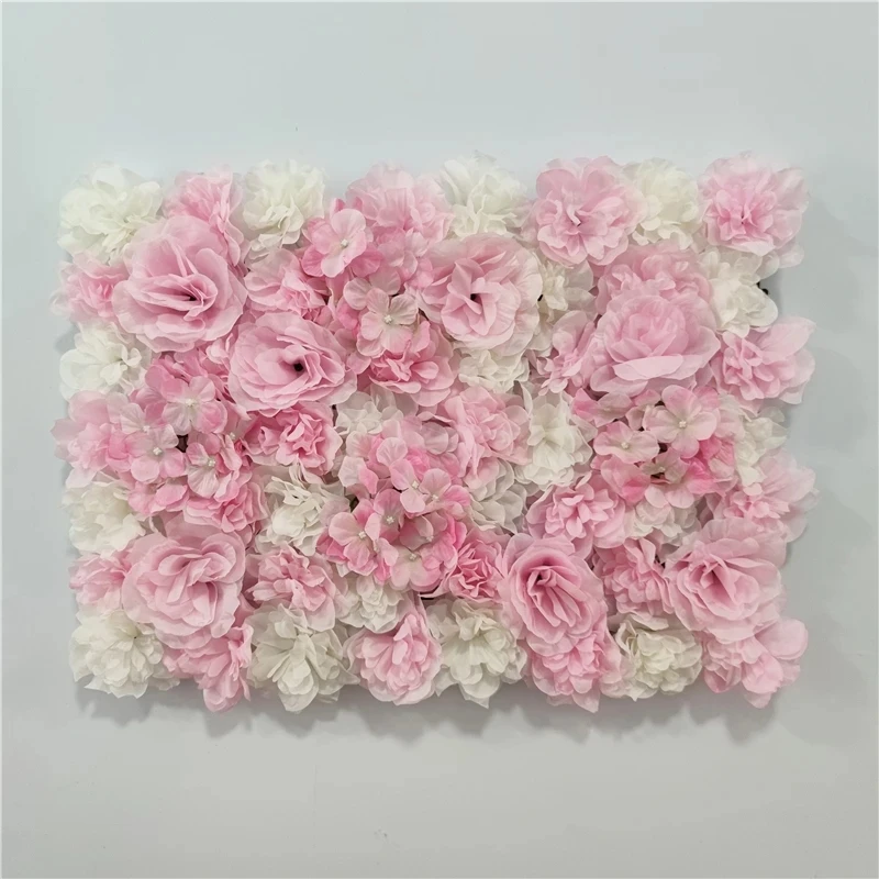 

Pink White Artificial Flower Panels for Backdrop Handmade Flower Wall Panels Wall Decor Flower Decoration for Party Wedding Home