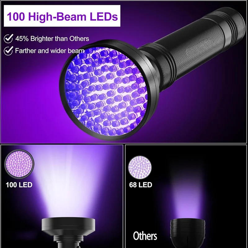 에어컨 누출 감지 감지기 100 LED UV 염료 자동차 AC 전문 자동차 도구