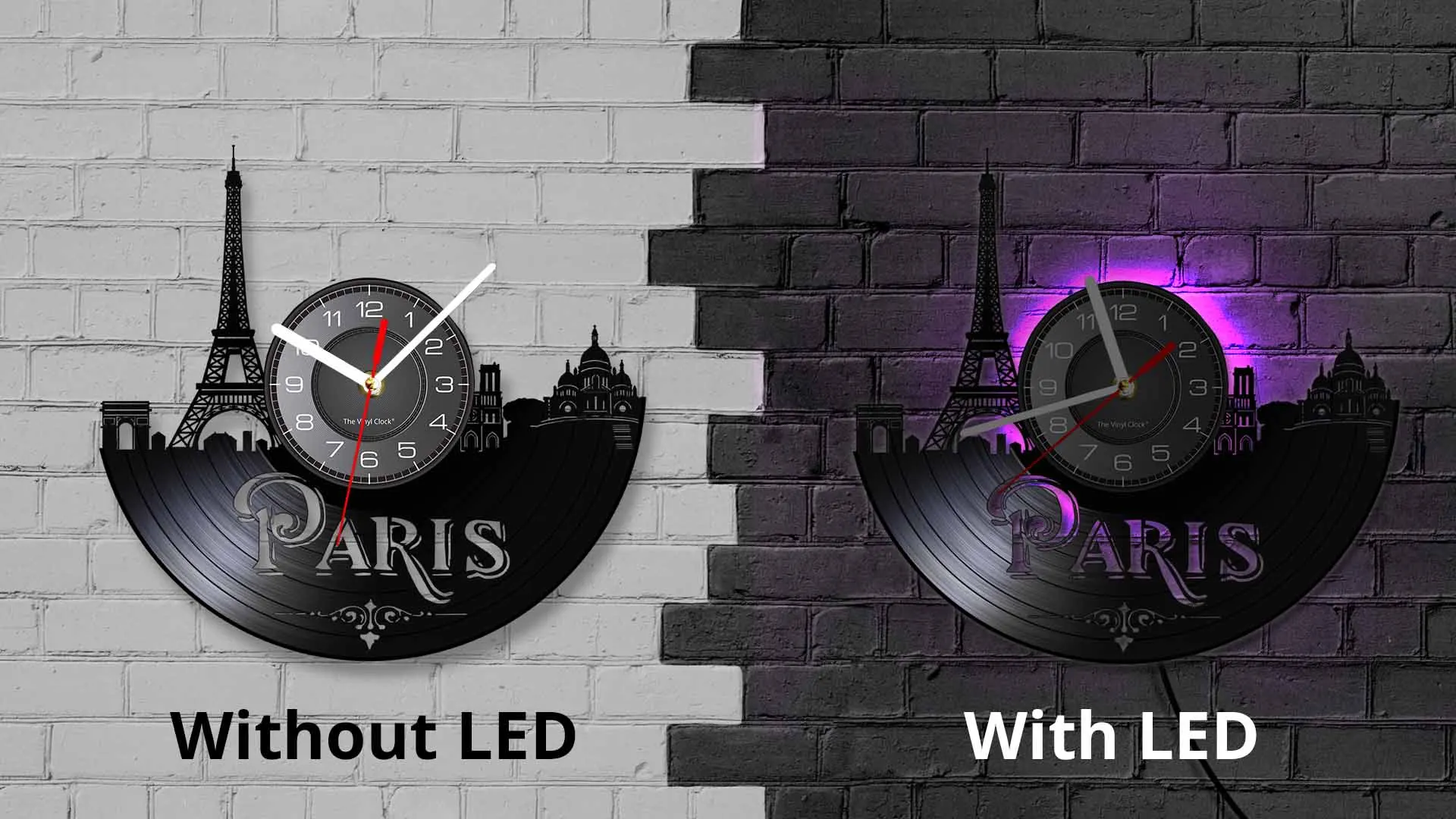 Reloj de pared Vintage de París para sala de estar, decoración