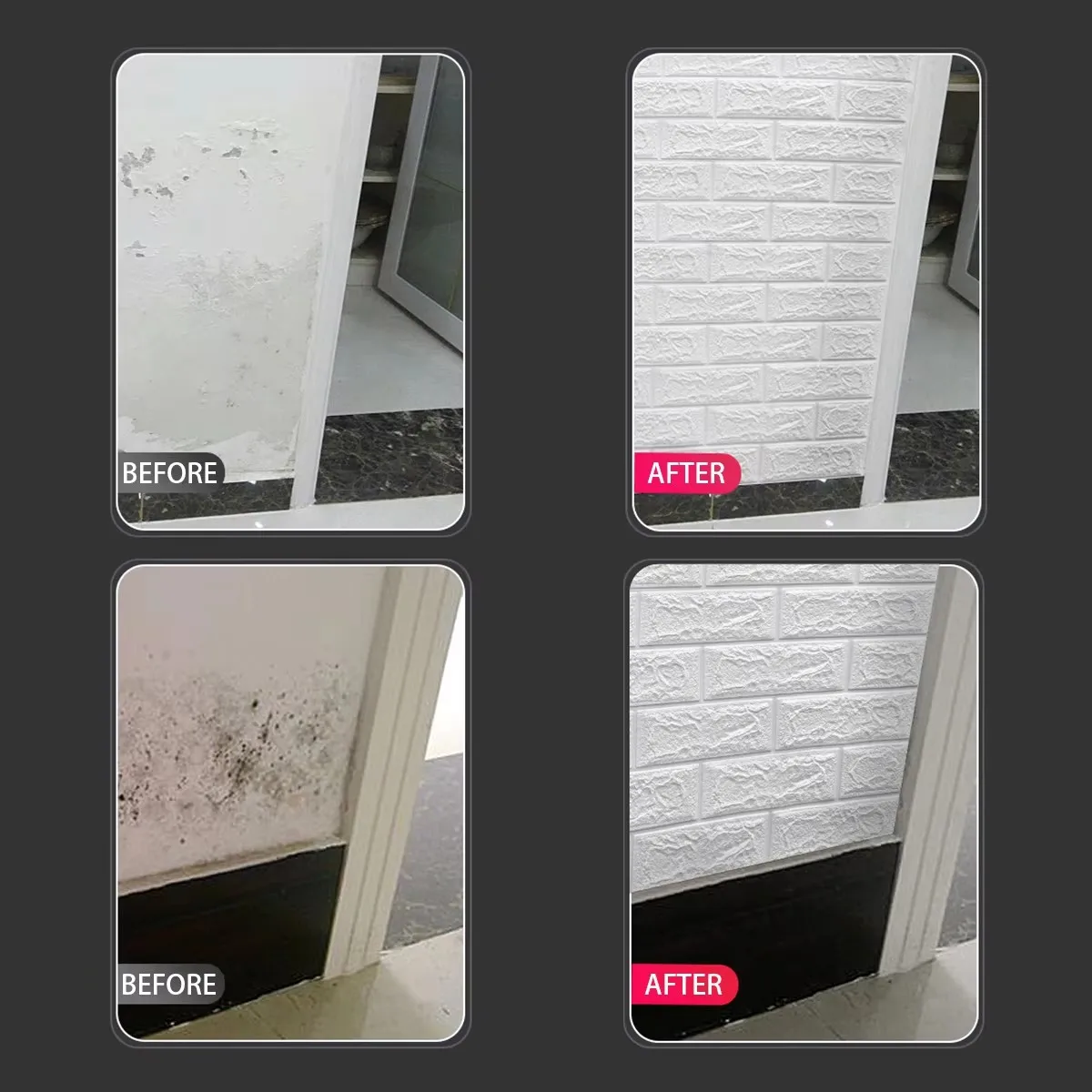 10-100pcs 38.5cmX35cm Home Decoration Room Waterproof Wall Decororation Oil-proof Decor for Room DIY Retro Solid Color 3D Living