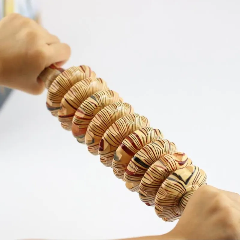 Wood nine rounds household whole body multi-purpose massage roller belly waist abdomen massage equipment