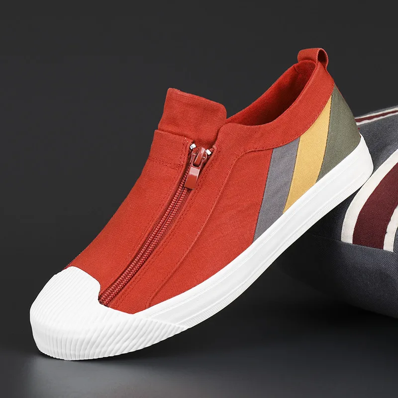 

Fashion Red Summer Canvas Shoes Loafers Men Espadrilles Comfortable Slip-on Low Casual Sneakers Mens Shoes Flats mocasines 2023