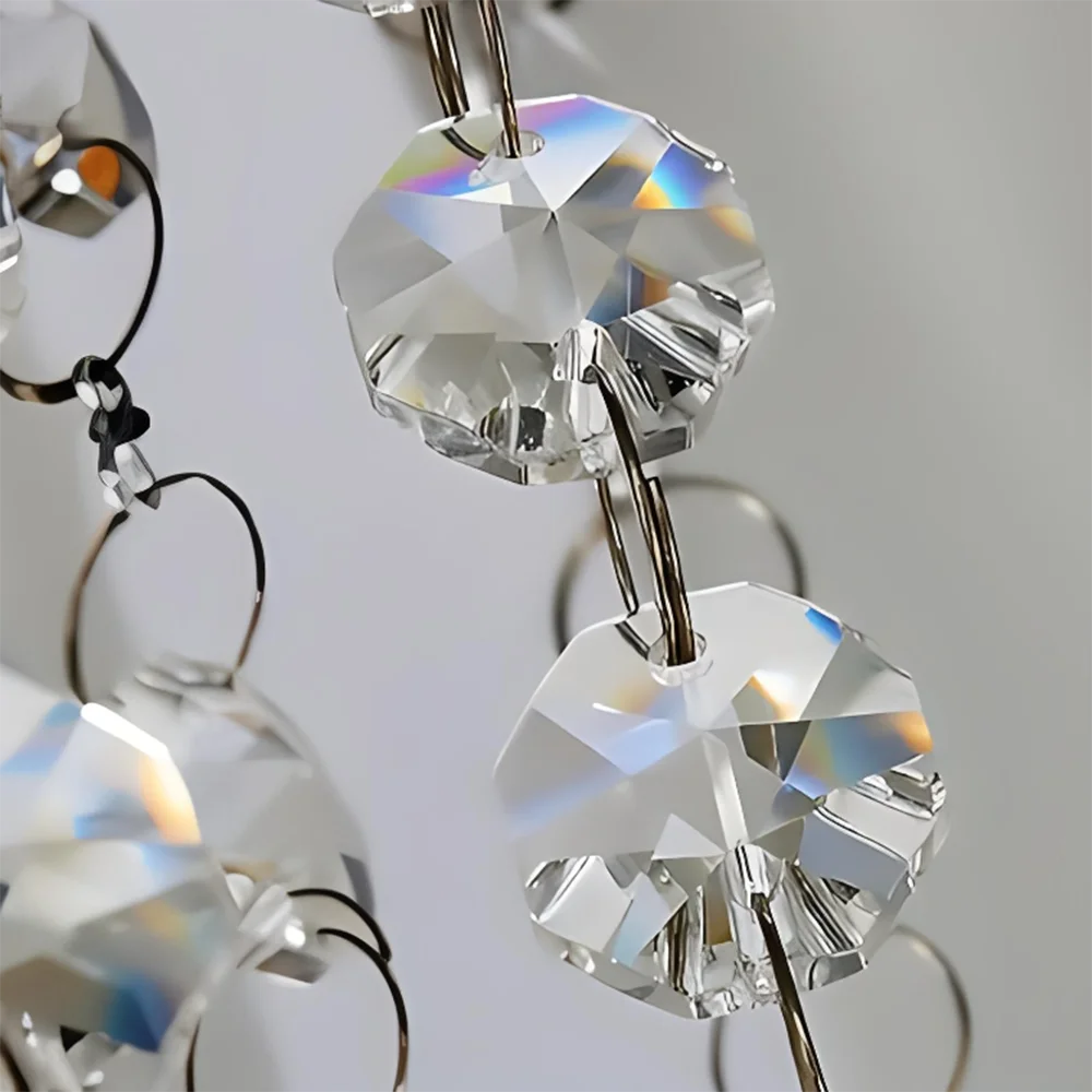 1000pcs/Lot 12mm,Silver Octagon Beads Slitless Metal Connection Ring Crystal Bead Curtain Partition Crystal Lamp Accessories ringlight led selfie ring light phone lamp photography lighting tripod holder selfie round annular youtube video