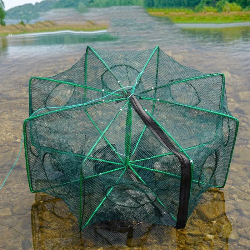 Fishing Traps 6 Holes Mesh For Fishing Net/Tackle/Cage Folding Crayfish Catcher Casting/Fish Network Crab/Crayfish/Shrimp/Smelt/Eels Traps