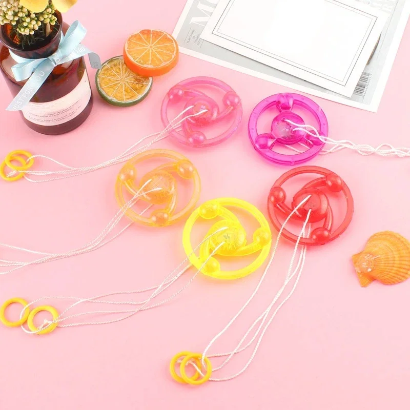 New Luminous Hand Pull Luminous Flashing Rope Flywheel Toy Led Light Toy Novelty Children Flywheel Flash Gyro Gift Toys