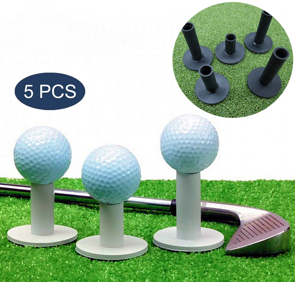 

5 Pcs Durable Set Golf Tees Rubber 1.5" 2.25" 2.75" 3" 3.13" Driving Range Tee Ball Holder Professional Tool Black Drop Shipping