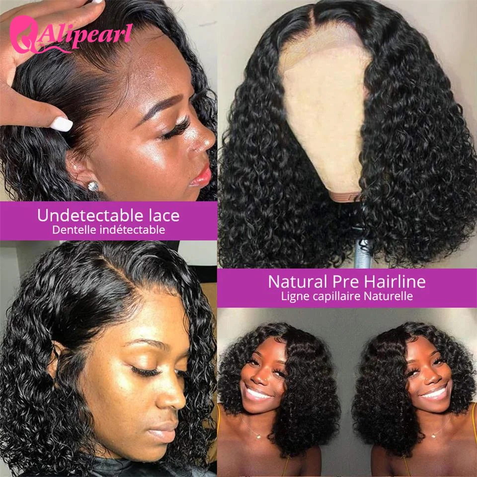 AliPearl Hair Short Wig Jerry Curly Bob Human Hair Wigs Brazilian 5x5 Lace Bob Wig Pre Plucked 180 Density human hair wig human hair extensions lace front wig human hair wigs front lace wig