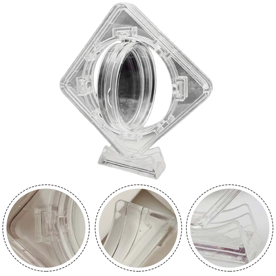 10パック 30mm コインスラブディスプレイホルダー 収納ケース JFKハーフドル用 クリアアクリルケース コイン整理とコレクション用 4点固定コイ  1/5/10/20 個透明コインホルダー 4 センチメートルアクリルコインディスプレイケース収集ボックス記念メダル収納カプセル ...