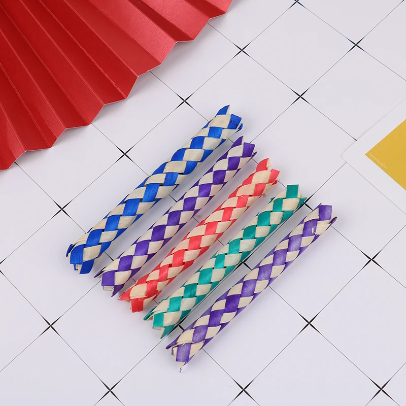 Color tube Creativity DIY Finger Traps Classic Natural Chinese Bamboo Fingers Trap Replacement Toys 5PCS for fidget toys