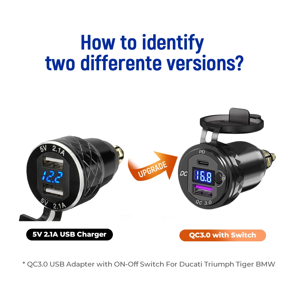  QC3.0  USB ,  USB   ġ, BMW R1200GS 庥ó F800GS Ʈ̾ Ÿ̰ īƼ DIN 