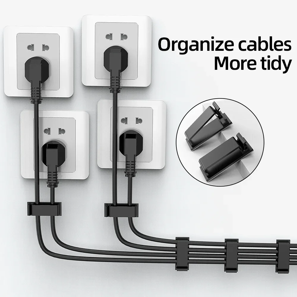 10Pcs Cable Fixing Clip Cable Wire Sorting Buckle Chassis Organizer 19*47 Black and White Cable Organizer Management