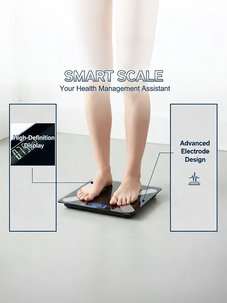 1 bilancia portatile da bagno, mini bilancia intelligente ad alta precisione per il corpo, peso, spedizione senza batterie_voghion.com