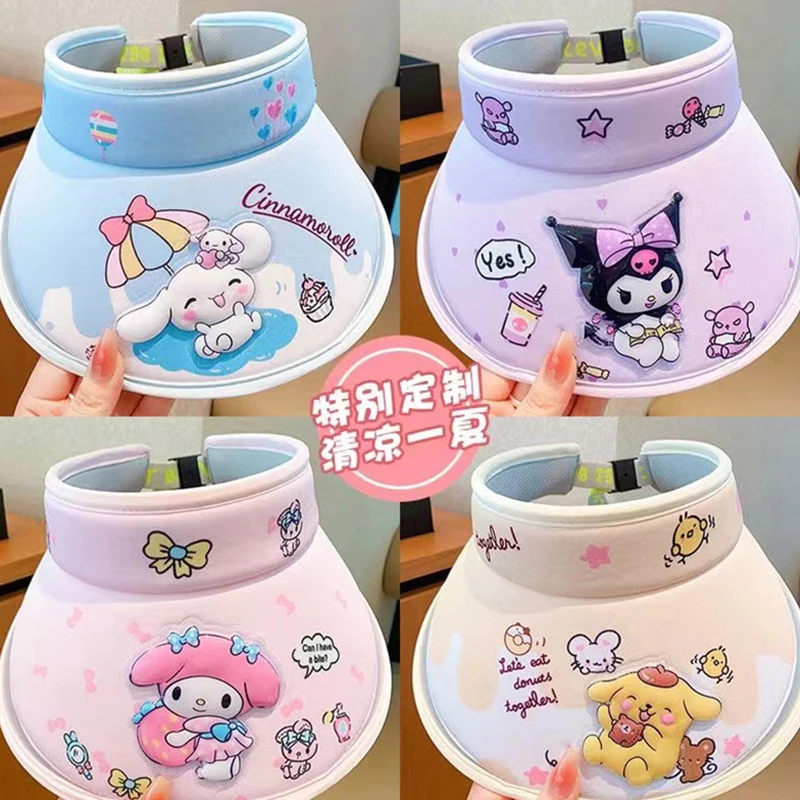 

Sanrio Cinnamoroll Children's Hats Anime Printing Kuromi Sunscreen Cap Summer Melody Outdoor Sports Girls Cap Birthday Gifts New