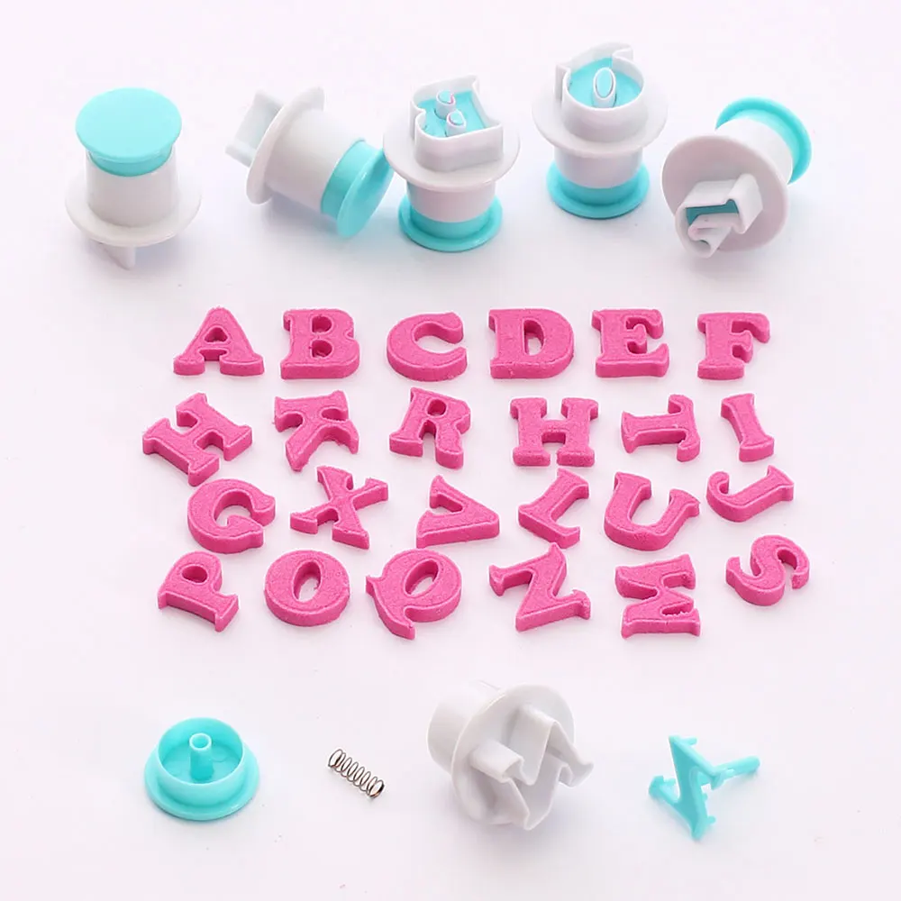 Cookie Cutter Cookie Mould Cookie Printing Mold Baking Mold Silicone Uppercase Lowercase Letters Number Press Stamp DIY Embossing Biscuits Cutter Cake Baking Tools