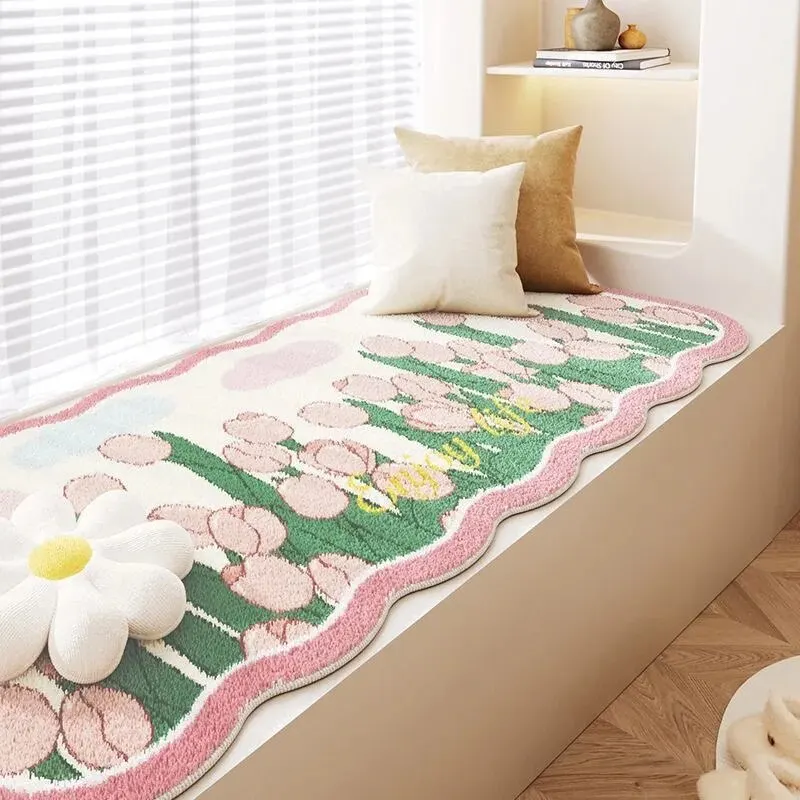 VIKAMA Lmitation Cashmere Carpet Imitated Cashmere Carpet Floor Mat Kids Carpet Non Slip Carpet Plush Carpet Decorative Carpet Bedroom Bed Blanket Girls Heart Dirt Resistant Thickened Absorbent No-wash
