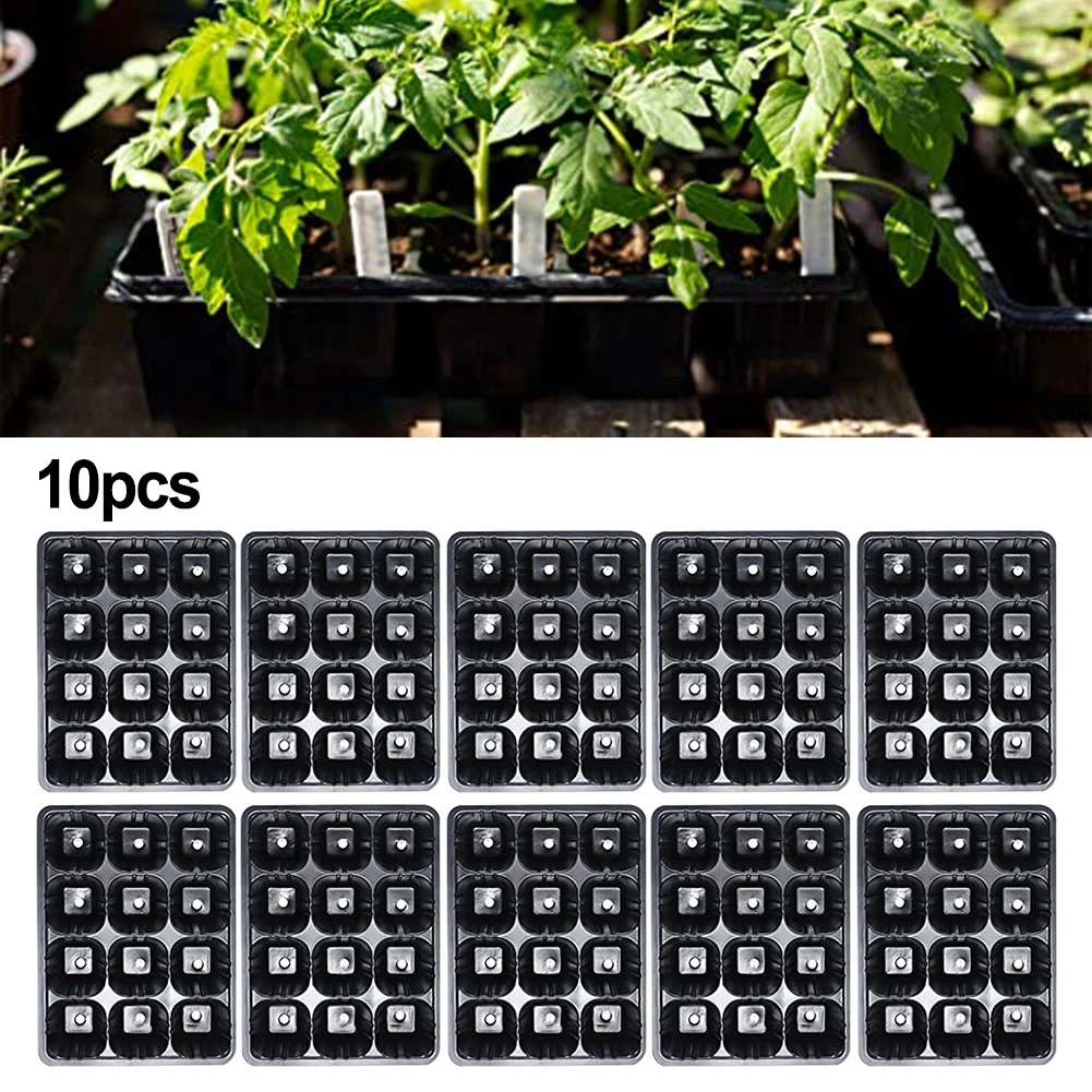 10pcs 12 Cells Plant Starter Trays Seed Starter Trays Germination Propagation Nursery Tray for Vegetable Fruit Flower Seeding seed starter tray seedling tray