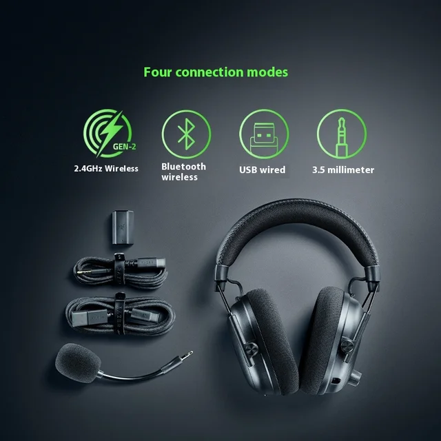 V3 Pro Gaming Headset 4-Mode Connectivity Wireless Esports Headset Over-Ear Design ANC Microphone 70h Battery 3