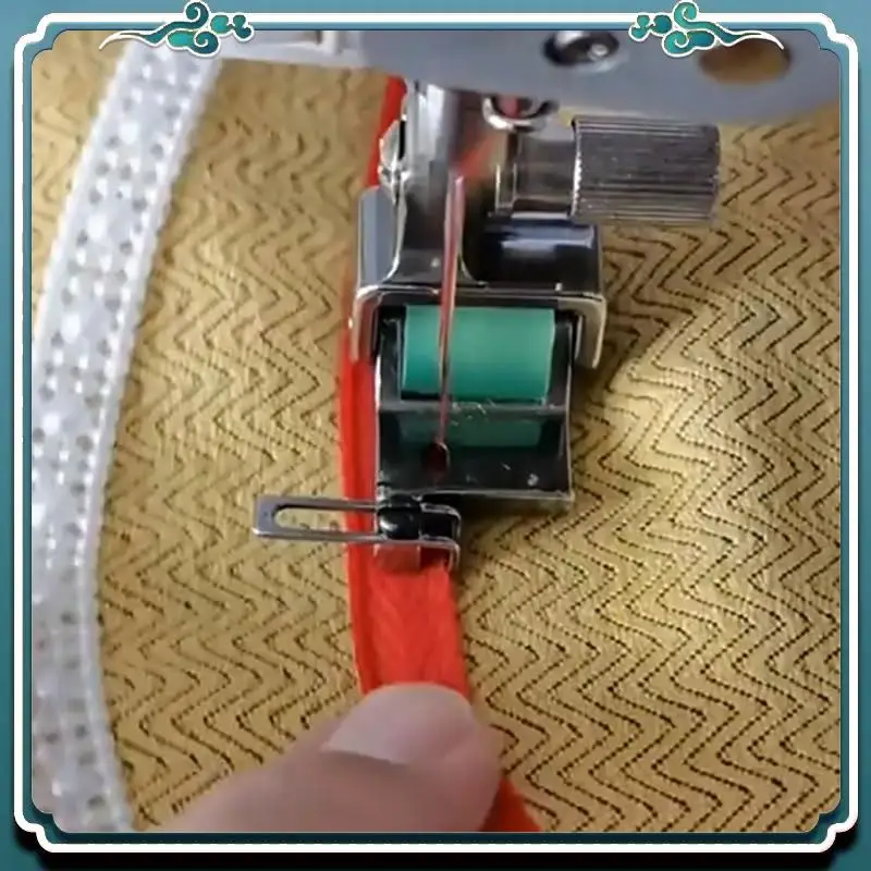 Premium X6 Adjustables Edge Guide Rolled Hem Feet 0.1-12.5Mm, Roller Hemmer Press Foot For Industrial Lockstitch